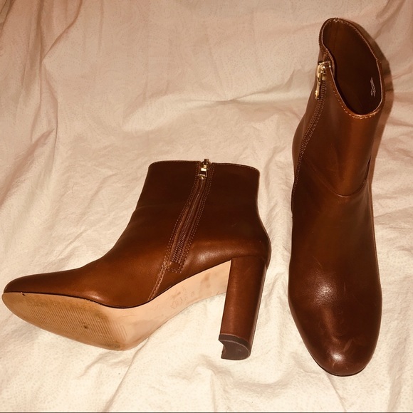 Ann Taylor Talulah Cognac Leather Booties EUC - Picture 6 of 8
